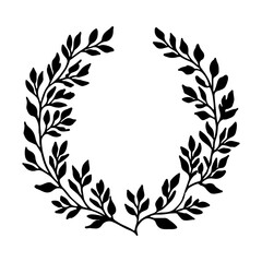 Hand painted wreath made from natural leafy branches. Perfect for wedding stationery, nature themed branding, invitations and seasonal projects.