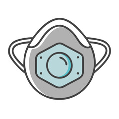 Dust and pollution mask on black background, icon