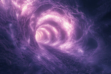 A swirling purple tunnel of light and energy, cosmic and otherworldly.