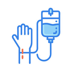 IV Drip therapy vector icon on black background
