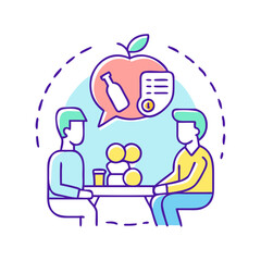 Restaurant meeting vector icon illustration for business people
