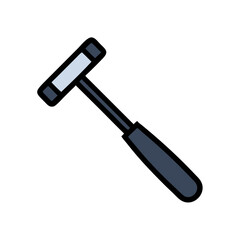 Neurology reflex hammer isolated on black background
