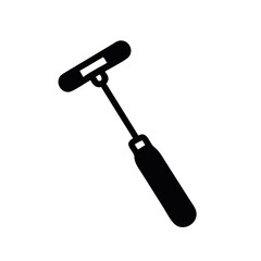 Neurological reflex hammer black silhouette for medical examination