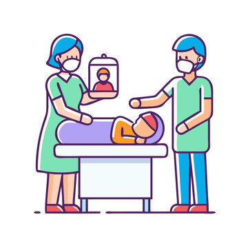 recommend clip art: Organ transplantation operation team preparing for heart transplant