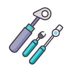 Dental tools isolated on black background vector illustration