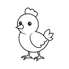 Cute Baby Chicken Drawing Outline