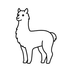 Alpaca Outline Animal Drawing