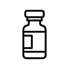 Medical Vial Outline Icon - Medicine or Vaccine