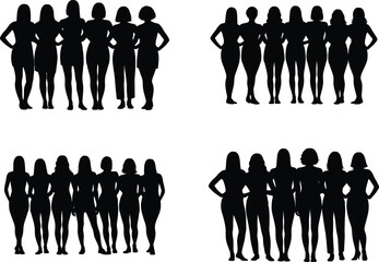Silhouette of Confident Women Standing Side by Side &ndash; Empowerment Concept