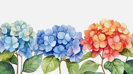 Elegant wedding invitation card background . Minimal hand painted watercolor Hydrangea flowers texture template background. Design for wedding, vip cover, poster, rsvp moderncard.Valentine's Day