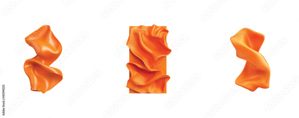 Poster twisted ribbons displaying curved and unique shapes 3d