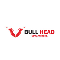 Long Horn Bull Buffalo Cow Cattle Head Toro Taurus logo design inspiration