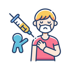 Man Getting Vaccine Shot with Face Mask On