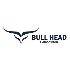 Long Horn Bull Buffalo Cow Cattle Head Toro Taurus logo design inspiration