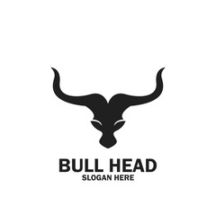 Long Horn Bull Buffalo Cow Cattle Head Toro Taurus logo design inspiration