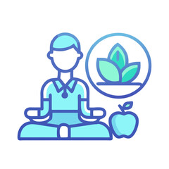 Meditation, health, and wellness illustration with clean lines.