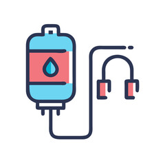 IV Drip Bag Icon for Medical Treatment and Hydration