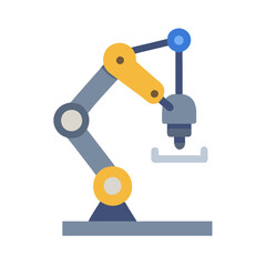Modern robotic arm icon for industry and automation