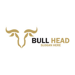Long Horn Bull Buffalo Cow Cattle Head Toro Taurus logo design inspiration