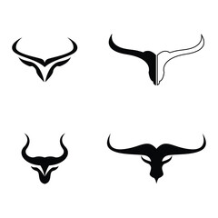 Long Horn Bull Buffalo Cow Cattle Head Toro Taurus logo design inspiration