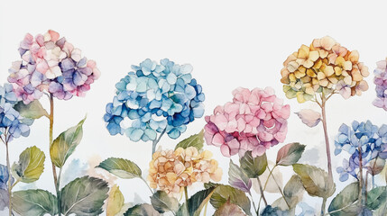Elegant wedding invitation card background . Minimal hand painted watercolor Hydrangea flowers texture template background. Design for wedding, vip cover, poster, rsvp moderncard.Valentine's Day