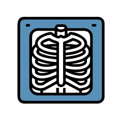 Blue Photo Frame Icon on Black Background Illustration