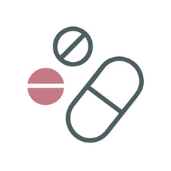Minimalist Pill and Capsule Illustration on Black Background