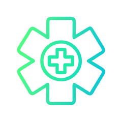 Obraz premium Medical Symbol Icon: Star of Life, Healthcare Design