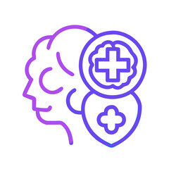 Obraz premium Mental Health Care Support Concept Neon Line Art