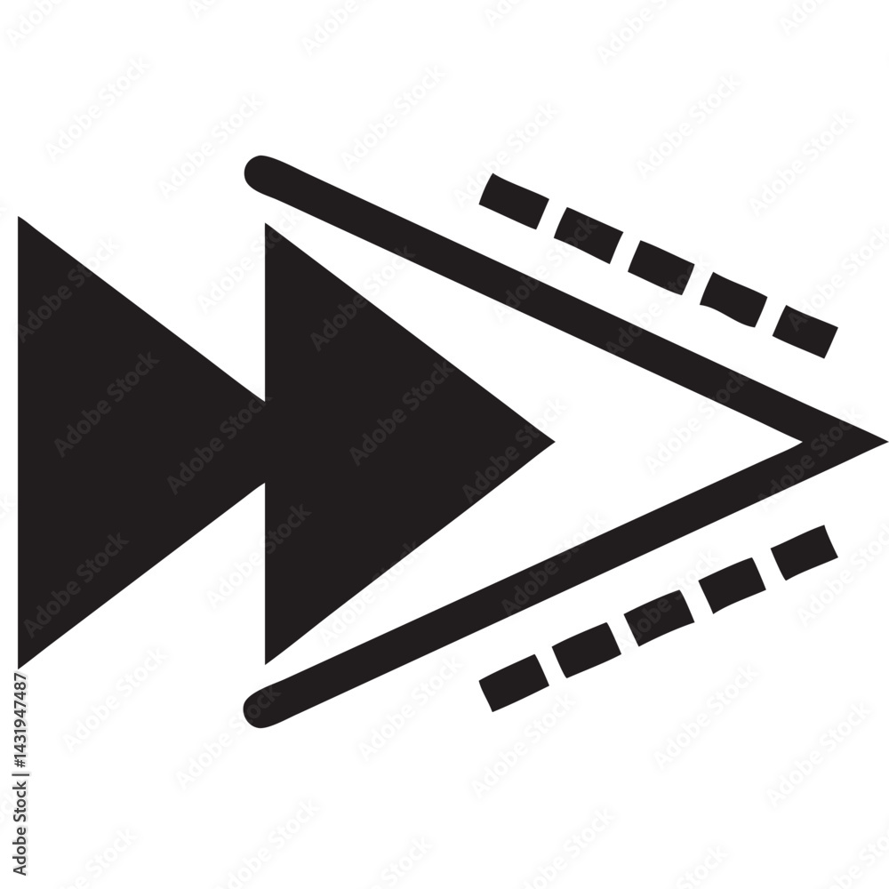 Aufkleber a dynamic forward motion, a journey of progress symbolized by bold black triangles and dashed lines,