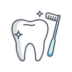 Tooth and Toothbrush Illustration for Dental Hygiene Theme