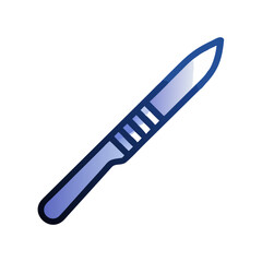 Blue Scalpel Vector Illustration on Black Background Design