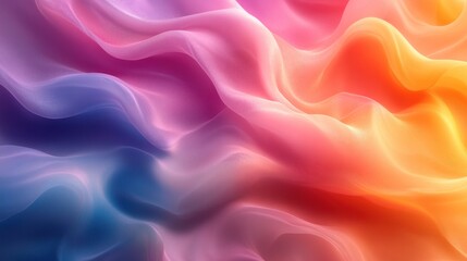 Obraz premium Colorful waves merge, inspiring tranquility and wonder in this artwork