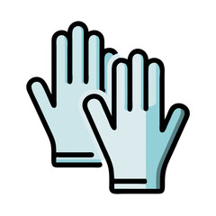 Light Blue Cleaning Gloves Protection Black Background Illustration