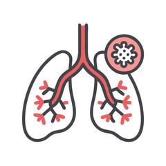 Fototapeta premium Lung Infection: Lungs Infected with Coronavirus Vector Illustration