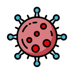 Coronavirus or Virus Cartoon Vector Illustration on black background