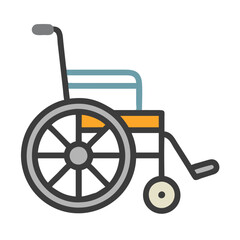 Wheelchair Illustration: Medical Equipment for Patient Mobility Support