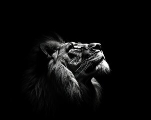 Majestic Lion with Black Background. (1)