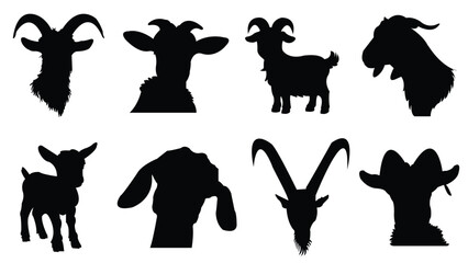 Silhouette Goat Vector Collection for Eid Adha and Design Projects