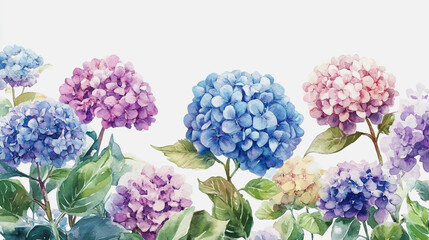 Elegant wedding invitation card background . Minimal hand painted watercolor Hydrangea flowers texture template background. Design for wedding, vip cover, poster, rsvp moderncard.Valentine's Day