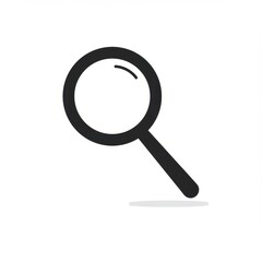 Simple black magnifying glass icon