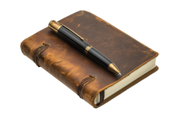 Stationery Scene with Pen Placed Neatly on Journal