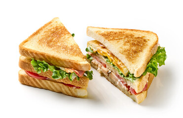 club sandwich on white background