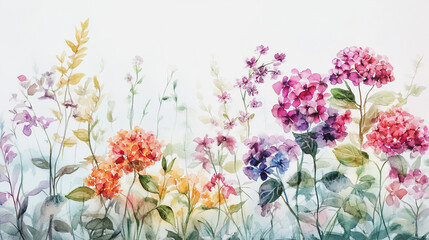 Elegant wedding invitation card background . Minimal hand painted watercolor Hydrangea flowers texture template background. Design for wedding, vip cover, poster, rsvp moderncard.Valentine's Day