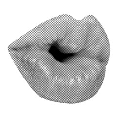 Halftone mouth clipping expression element for collages ads posters