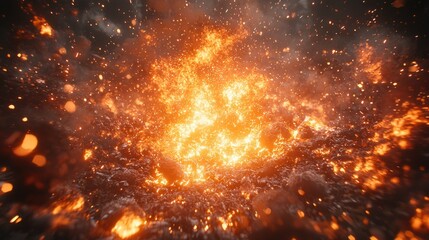 Inferno: A Fiery Volcanic Eruption Captured in Vivid Detail