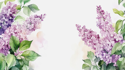  Elegant wedding invitation card background . Minimal hand painted watercolor Lilac flowers texture template background. Design for wedding, vip cover, poster, rsvp moderncard.Valentine's Day