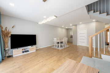 Modern and Spacious Home Living Room With Dining Area and Stylish Interior Design