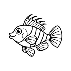 Blenny Fish Outline Drawing