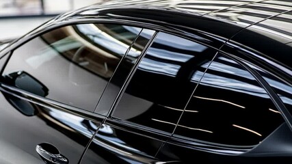 Black Car Tinted Windows Detail